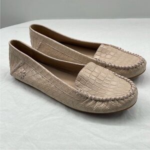 NEW! Jack Rogers Millie Moccasins In Blush Croc Leather. 9B.